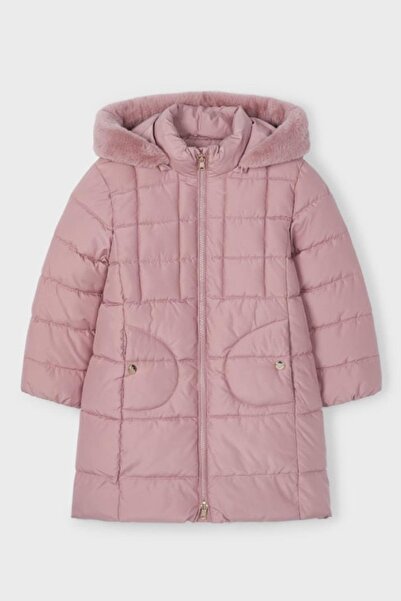 MAYORAL Kız Çocuk 5-9 Yaş Polarlı Uzun Kışlık Mont 4490 Pembe