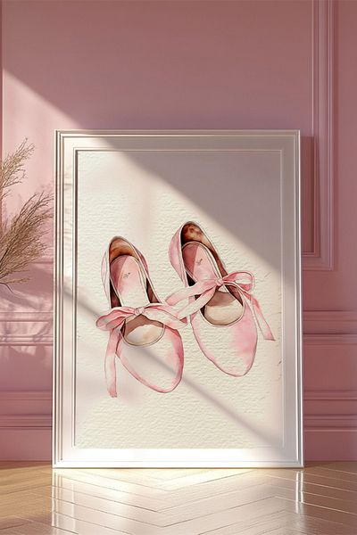 Taranist Poster - Pink Babet Ballet Pointe Slipper