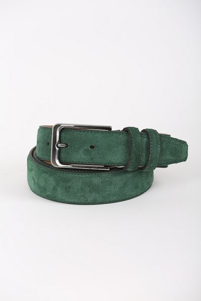 KASVA DERİ 3.5 cm Pine Green Suede Original Leather Belt