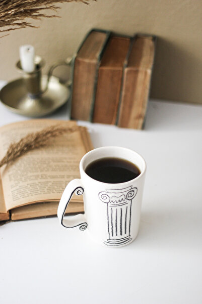 woness studio Chalk Drawing Ancient Column Mug 1 Person 300 ml