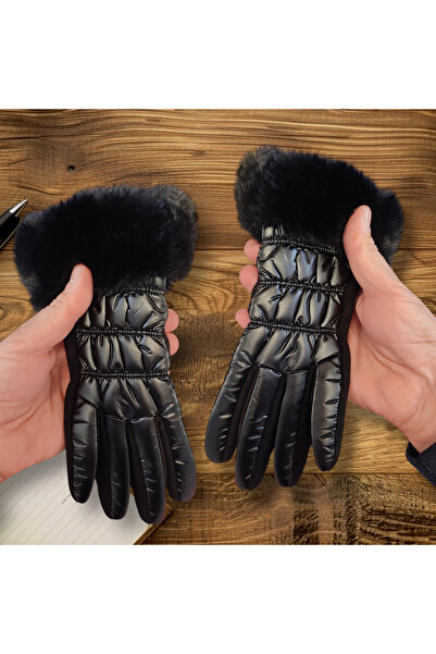 Özyıldırım Çarşı Pazar قفازات نسائية + بوليستر + كشمير + حساس للبرد والحرارة + تصميم أنيق باللمس