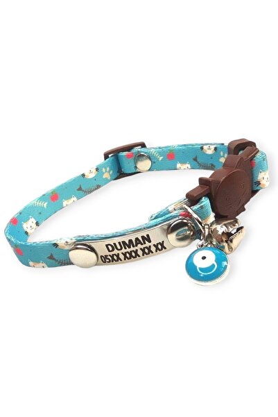 Ayz Aksesuar Güvenlik Kilitli Kedi Tasması, isimli Kedi Tasması, Kedi Künyesi...