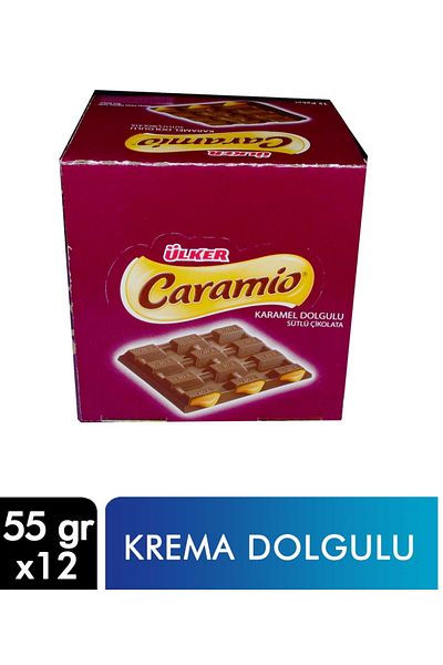 Ülker 55 Grams X 12 Pieces of Caramel Chocolate Coated Caramio Square - Total 660 Grams