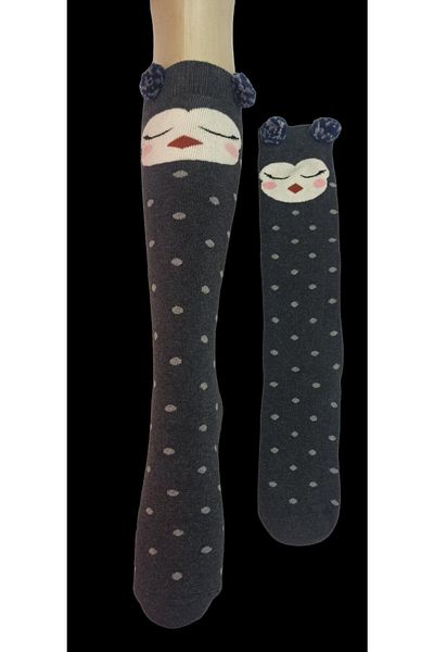 Yonca Butik Knee-Length Towel Pom Pom Socks