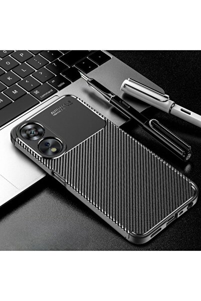 Rivor Oppo A60 İçin Uyumlu Kılıf Kamera Korumalı Darbe Emici Karbon Desenli R...