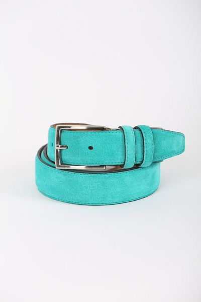 KASVA DERİ 3.5 cm Turquoise Suede Original Leather Belt