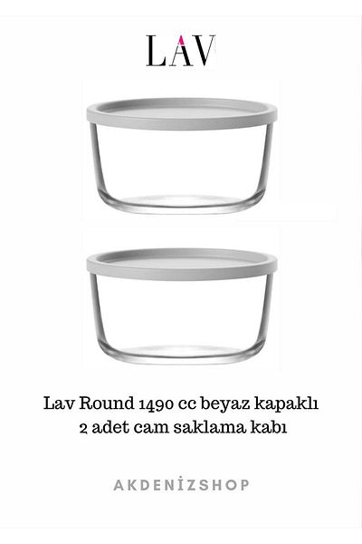LAV Round 1490 Cc White Lided 2 Storage Container