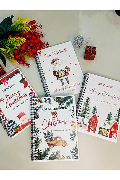 ADA OFİS KIRTASİYE New Year Notebook Set of 4 Unlined 15X21 cm - Happy New Year