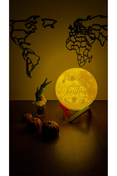 MUCC Yılbaşı Merry Christmas Ay Gece Lambası Moon Lamp Pilli(13cm)