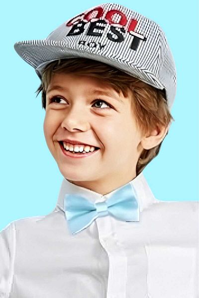 Uniquetrenders Papion din satin de culoare uni pentru baieti