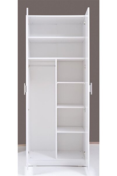 Kenyap Plus 812423 Stella 2 Kapaklı Gardırop - Parlak Beyaz
