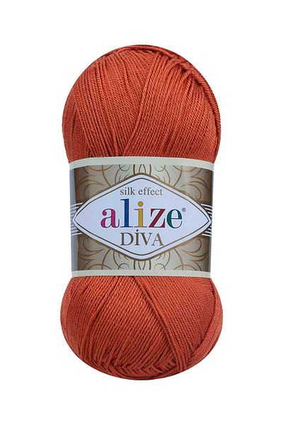 Alize Diva 36 (Taba) Amigurumi Hand Knitting String 1 Piece - (Thinter and Smaller as Normal Knitting Strings.)