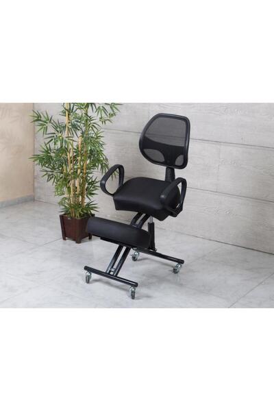 Labortech Arkalıklı Dik Duruş Sandalyesi Amortisörlü-Siyah | LaborTech-4461