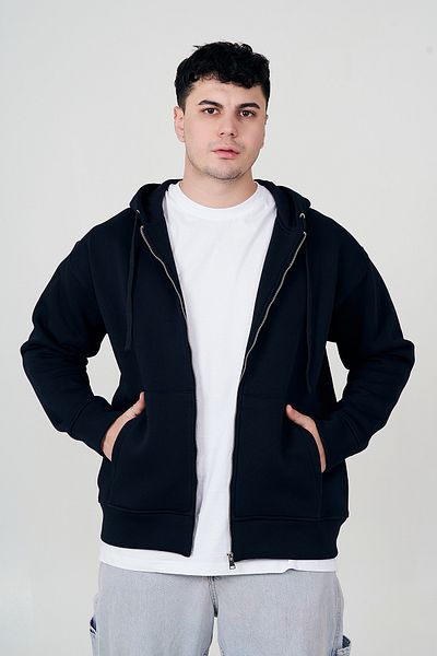 MBEY1989 Hanorac supradimensionat cu glugă și fermoar Mbey, unisex