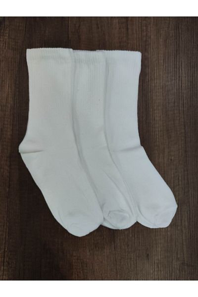 erceys Unisex απλές λευκές κάλτσες τένις 6 ζευγάρια βαμβακερές κάλτσες προπόνησης