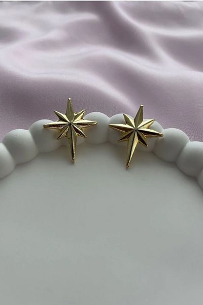 Alexis Carrel Women's Gold Polar Star Earrings