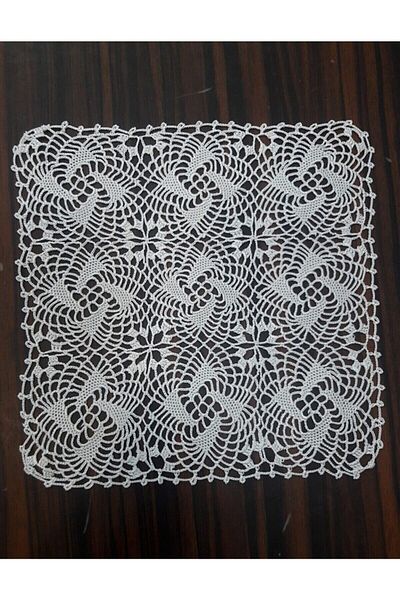 yörük tuhafiye Handcrafted Crochet Lace Window Display Kit - 6 Piece Room Stonemason (20 X 20 cm)