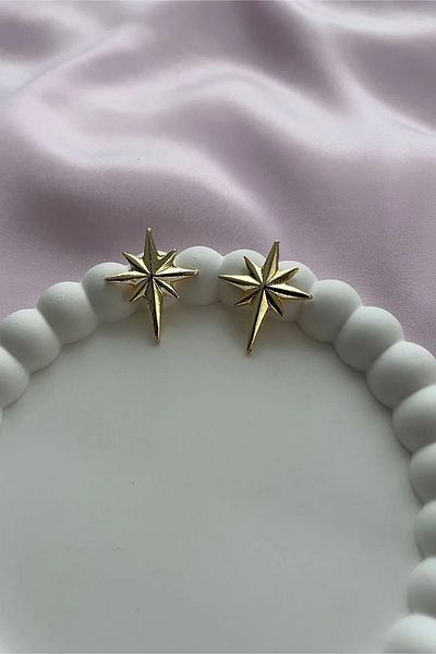 Alexis Carrel Women's Gold Polar Star Earrings