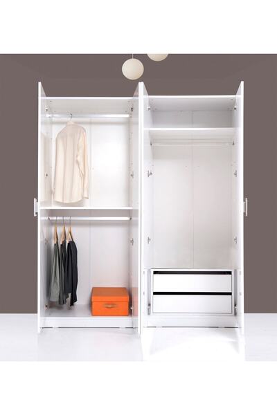 Kenyap Plus 812485 Stella 4 Kapaklı 2 Çekmeceli Gardırop -