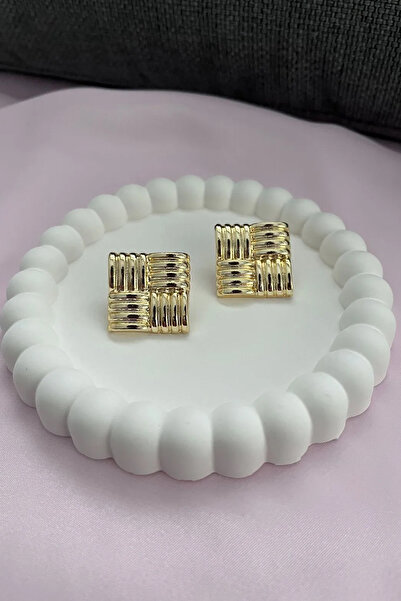 Alexis Carrel Hailey Square Design - Gold Colored Earrings