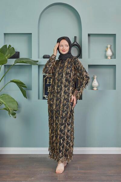 Hülya Keser Rana Püsküllü Abiye - Altın