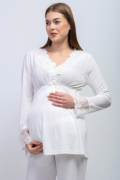 ByLohusa Σετ Πιτζάμες Μητρότητας Ecru Effortt