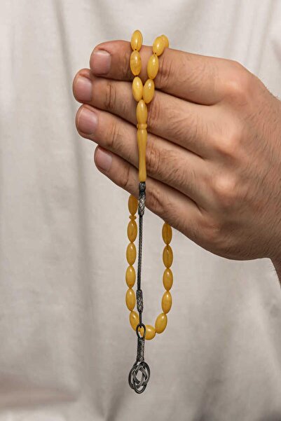 HELSOL Silver Kazaz Tasseled Tight Amber Rosary
