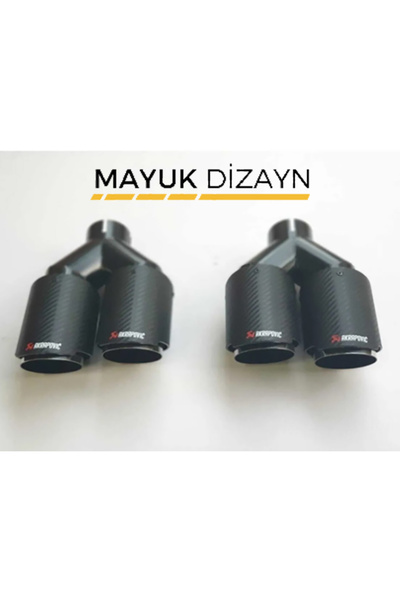 Genel Markalar 90'lık Çiftli Karbon Egzoz Ucu 2 Adet -- Mayuk Dizayn --