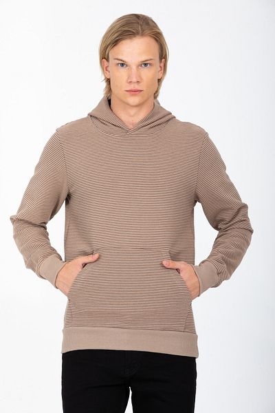 DYNAMO Men's Stone Hooded Kangaroo Pocket Regular/Normal Cut Sweatshirt 6640