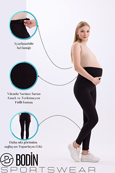 bodin Fitilli Ayarlanabilir Yüksek Bel Esnek Toparlayıcı Hamile Tayt