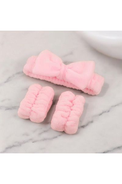 KANİNCHEN Set de 2 Super Soft Spa - Brățară pentru spălarea feței și banda elastică de păr