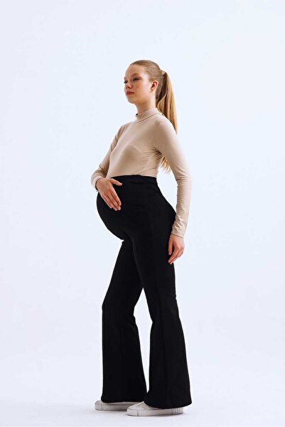 bodin Termal Şardonlu Sıcak Tutan Esnek Beli Ayarlanabilir Kışlık İspanyol Paça Hamile Tayt