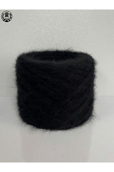 göçer Black Moher Acrylic Plain Black Hand Knitting Floss Lugs 100Gr