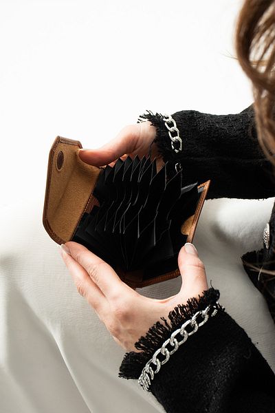 Westpolo Γνήσιο δέρμα Unisex Θήκη Ακορντεόν, Θήκη Επαγγελματικής Κάρτας