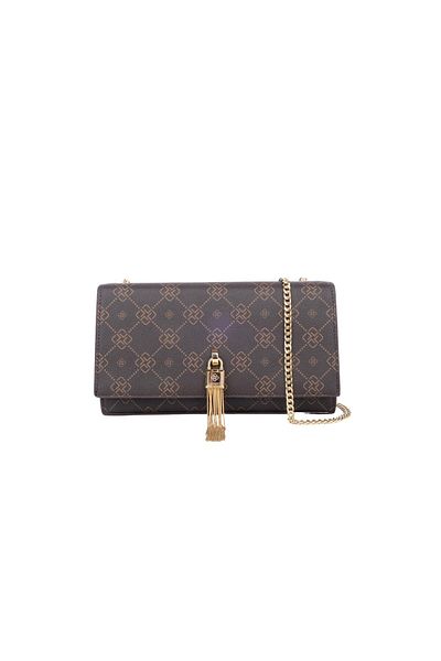 LAMBERTİ Embossed Tassel Clatch