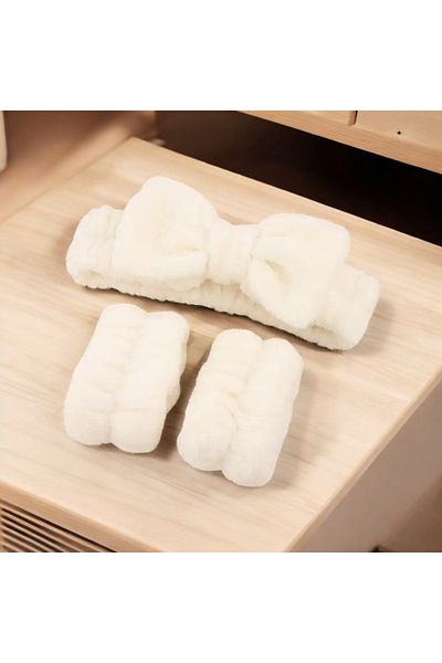 KANİNCHEN Set de 2 Super Soft Spa - Brățară pentru spălarea feței și banda elastică de păr
