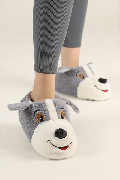 LANDSHOES Παντόφλες Unisex Μαλακή Άνετη Σόλα Ζεστή Φόδρα Dog Slippers