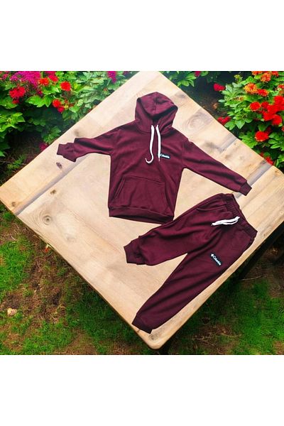 Modaayaz Set unisex fleece cu glugă și buzunar cangur și șardon