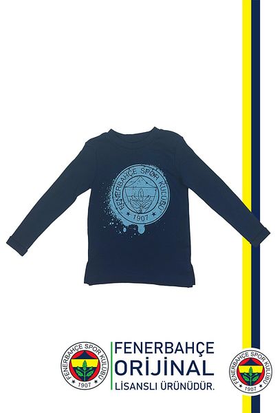 Fenerbahçe Детски суитшърт с позлатено сиво лого на Fb - дървена кутия за подарък