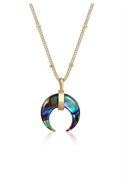ELLI Necklace Abalone Crescent Pendant Gold Plated 925 Sterling Silver