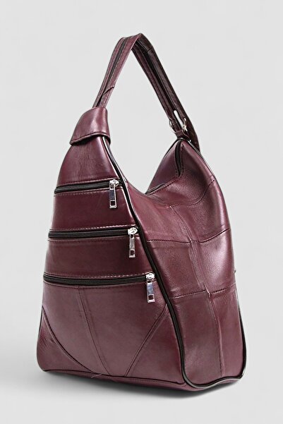 Lederax حقيبة ظهر وكتف متعددة الأقسام من الجلد الطبيعي - Ld52