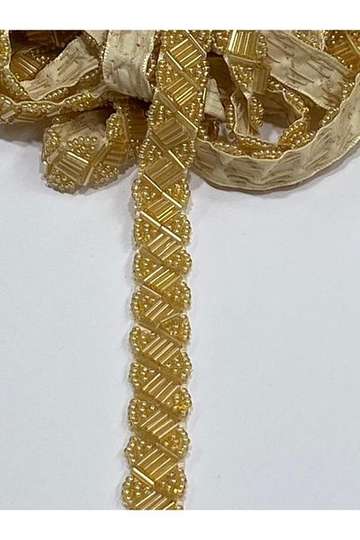 karantuhafiye Beaded ribbon / beaded ribbon / 1 meter / gold
