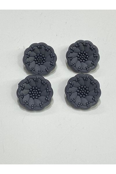 karantuhafiye Italian Model 6-Piece Anthracite Trench Coat and Jacket Button Set - 2.2 cm (Code:4685)