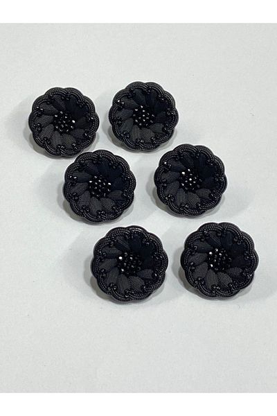 karantuhafiye Black Italian Model Jacket and Cardigan Button Set - Set of 6 1.8 cm (Code:4685)