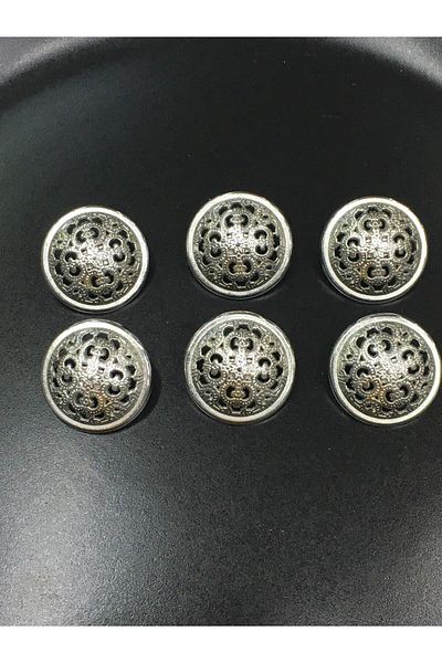 karantuhafiye Trench Coat And Jacket Button Set 6 Pieces Silver