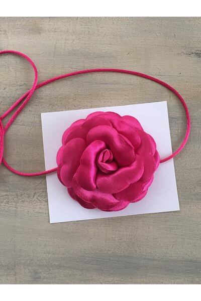 karantuhafiye قلادة/قلادة شوكر/قلادة من الساتان الوردي (فوشيا)