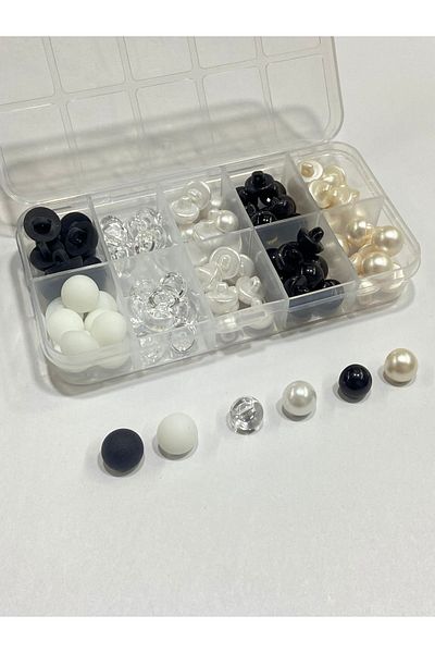karantuhafiye 100 Mixed Pearl Buttons - Set