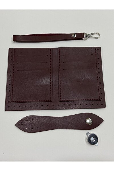 karantuhafiye Wallet kit / knitted wallet kit / CLARET RED
