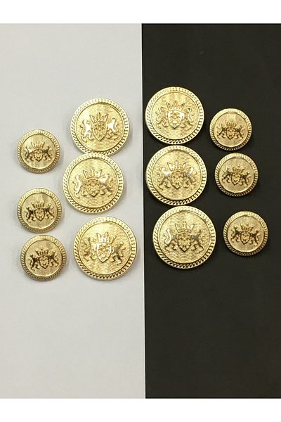 karantuhafiye Coat And Trench Coat Jacket Button Set / Double Lion Model