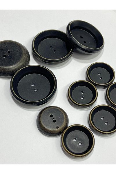 karantuhafiye Italian Design Dish Model Button Set / Coat Coat Button / Black